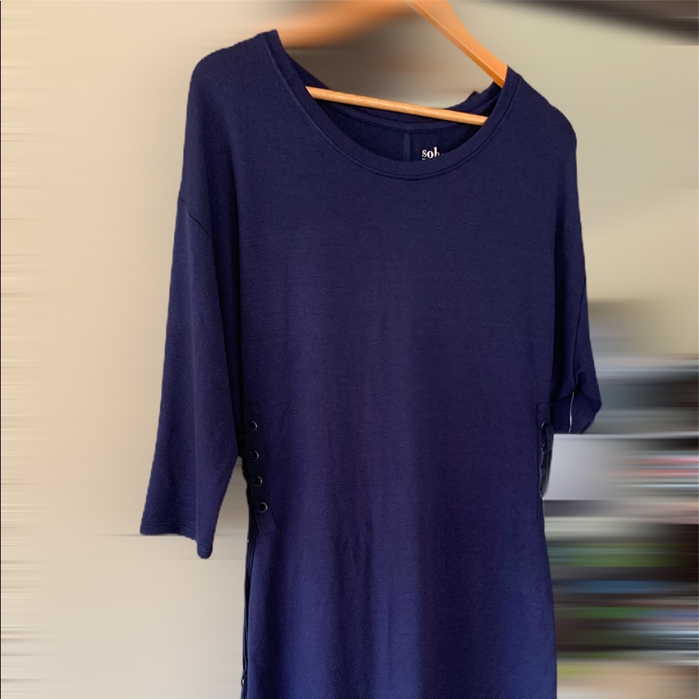 Soho Street Navy Blue Side Laced Dress